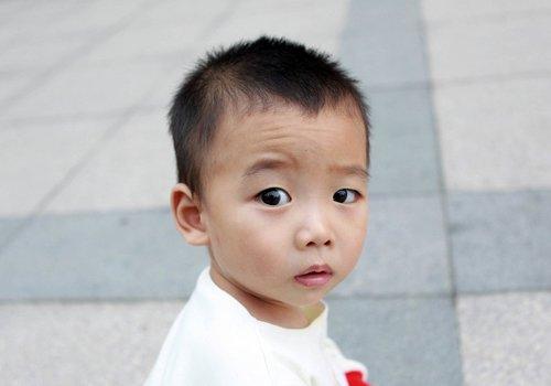 小男童前梳短发寸头发型