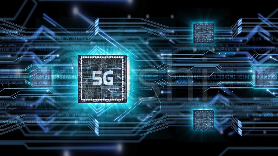 蓝色大气5g芯片通讯演示模拟视频素材_3840x2160_高清