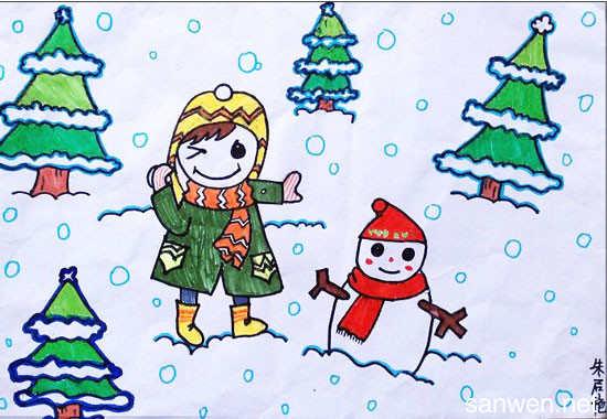 关于冬天的画画作品有关冬天画画图片大全