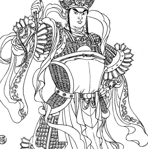 持国天王矢量图_矢量白描(一)_矢量素材_其他矢量_矢量图库_昵图网