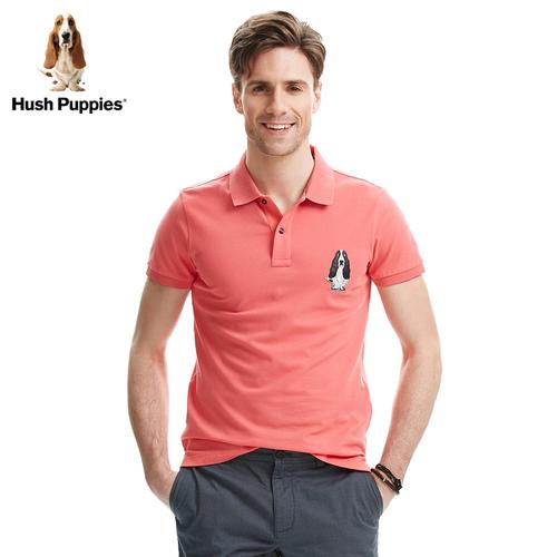 hushpuppies暇步士男装棉弹拼色短袖男士polo衫|pd-27323d