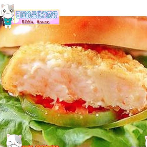 【】虾排 鳌霸 汉堡 鲜虾太堡 虾堡肉片 油炸 380g包/6片/袋