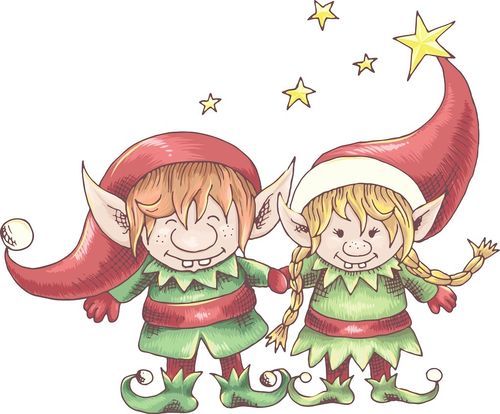 向量的圣诞精灵