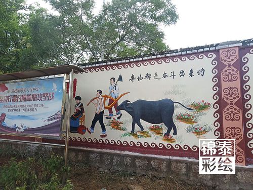 昆明大板桥街道办一朵云社区彝族文化墙体彩绘
