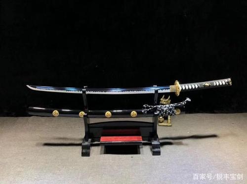 血槽高性能烤蓝研磨龙骨柄武士刀