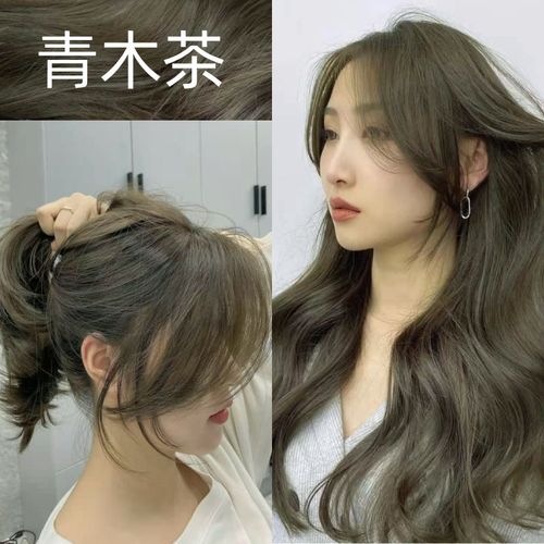 2021新款染发图片女,2021年最新染发颜色 时尚青木茶棕染发剂2021流行色显白自己在家染发膏女