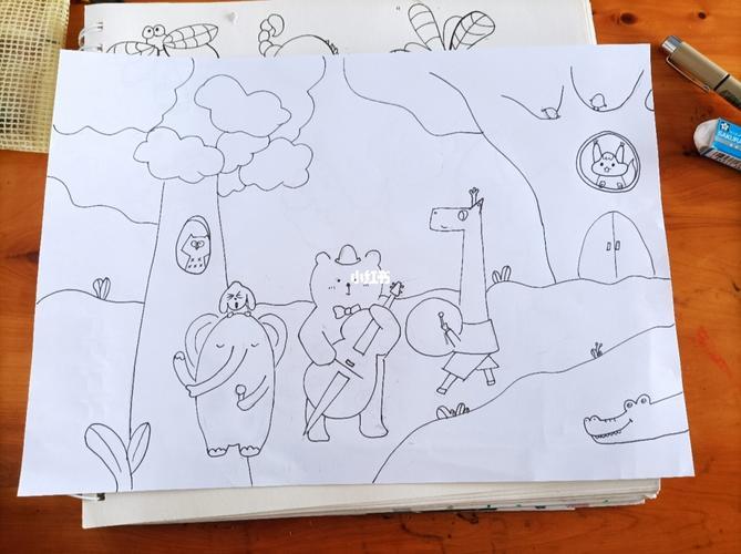 小猪佩奇简笔画图片大全超简朴画法33万能室内场景素材素材简笔画绘画