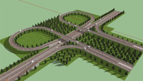 某高速公路立交桥su模型[原创]