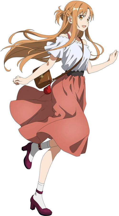 《刀剑神域》:结城明日奈(亚丝娜)的插画壁纸当然是这样才好看