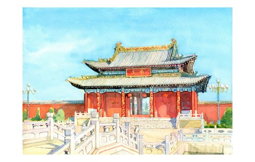 手绘城市系列——《山西》|插画|商业插画|阿骨aoki - 原创作品