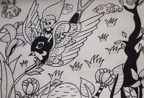 简笔画拇指姑娘连环画