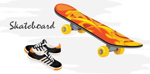火焰与滑板图片素材