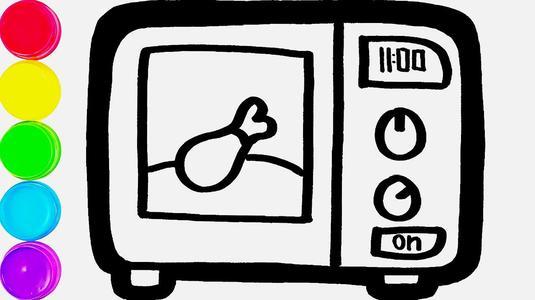 微波炉简笔画有颜色