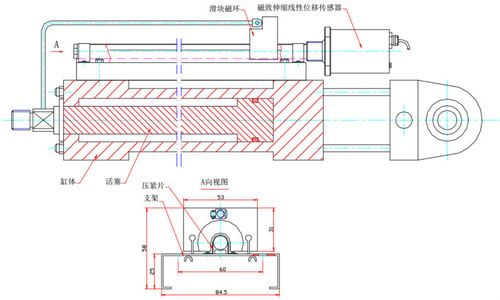 磁致伸缩位移传感器在伺服液压油缸中的安装图纸