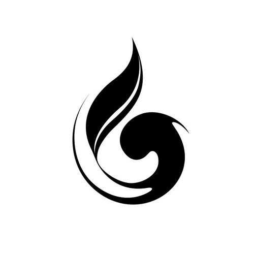 6班创意抽象数字"6"班徽图案设计