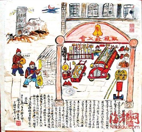 耄耋老人以笔代相机 民俗画里上下杭(组图)