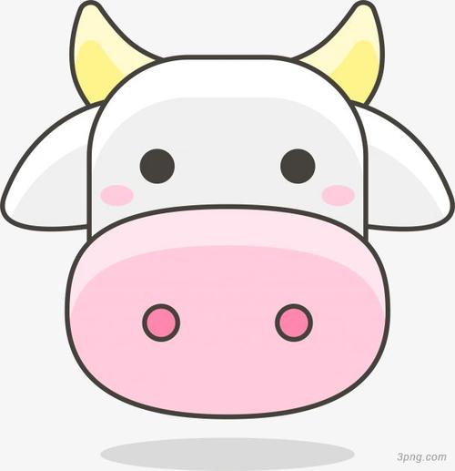 可爱奶牛牛头png素材透明免抠图片装饰效果