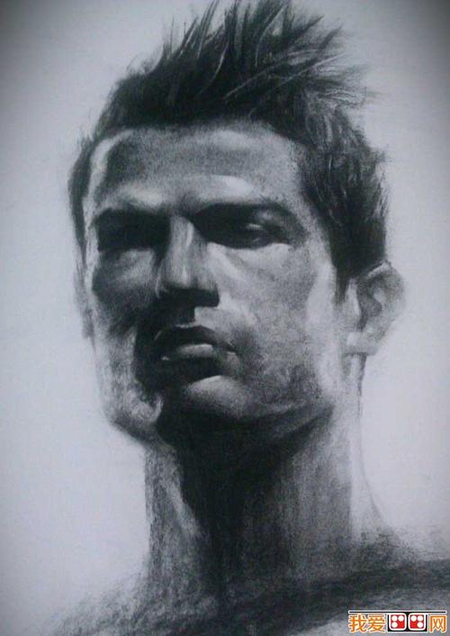 c罗头像素描画图片_巴西世界杯球星素描头像(02)