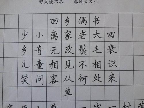鲁阳第五小学少年宫活动之硬笔书法比赛 - 美篇