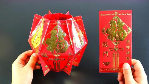 原来红包改造灯笼的方法这么简单,很多人都见过,成品太漂亮了