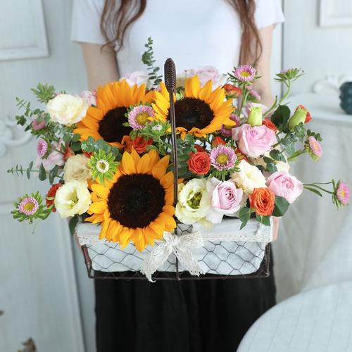 内江威远隆昌资中县花店送手提花篮长辈开张闺蜜生日鲜花同城速递