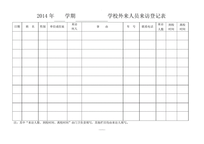 学校外来人员来访登记表docx2页