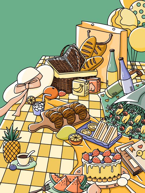 野餐_野餐_插画_绘画_我的插画分享_文化_绘画