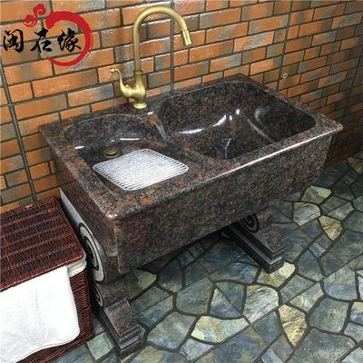 石材洗衣槽大理石洗衣池阳台石头洗衣池带搓衣板一体落地式洗衣盆