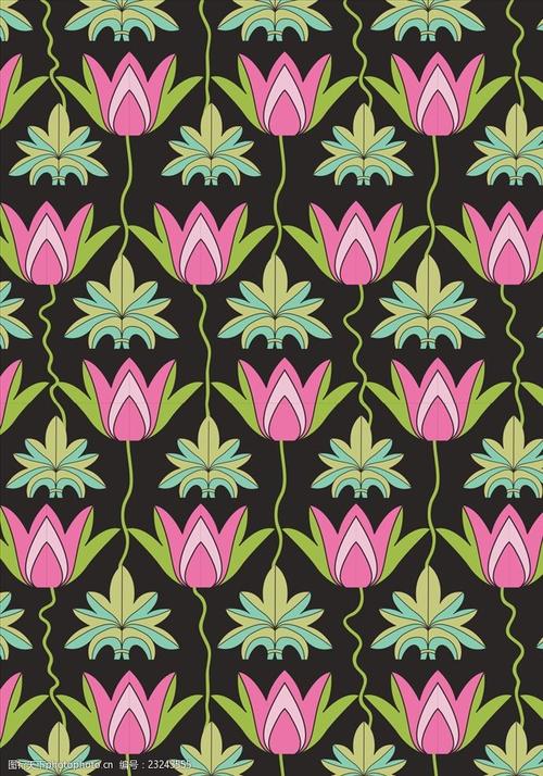 植物花朵花卉四方连续底纹