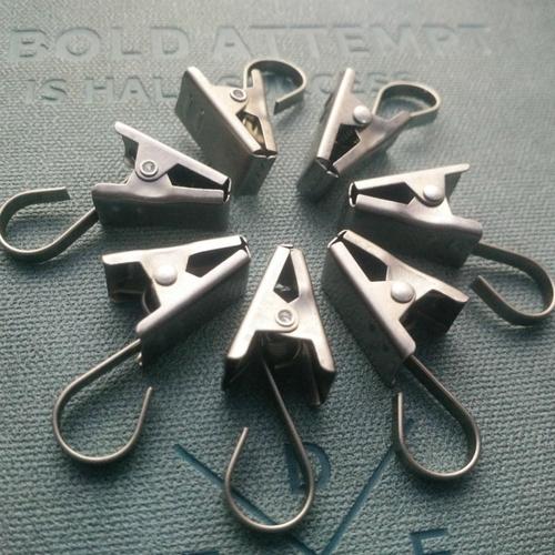 夹子10个吊环不锈钢防风夹床环扣带可窗帘塑料窗帘扣