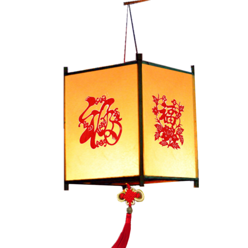 手提古风汉服花灯传统四角宫灯儿童手提led手工灯笼制作diy材料包