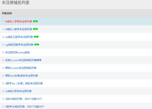 什么样的域名算的上品相好,那么就到耐思智慧"未注册域名列表"查看吧!
