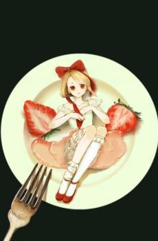 甜点少女插画