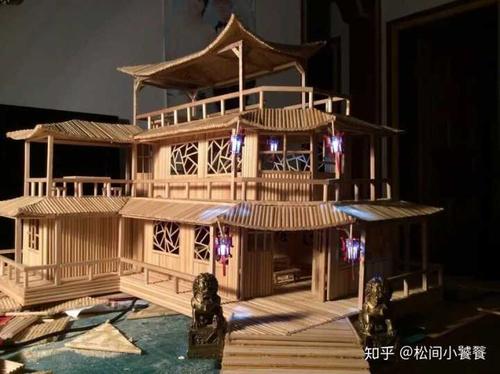 如何用筷子竹签做一个古建筑?