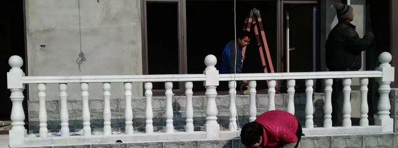 汉白玉石栏杆阳台柱护栏欧式栏杆广西白罗马柱石头栏杆