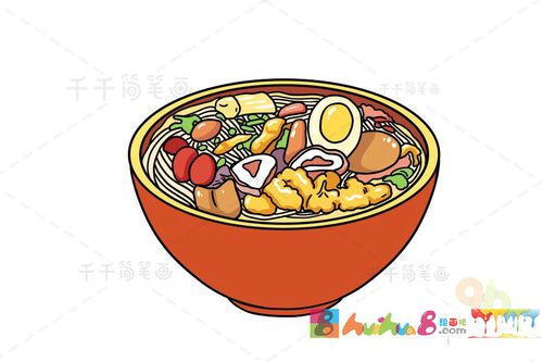 福州小吃 面线糊简笔画