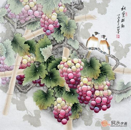 葡萄图谁画得好 新生代潜力画家羽墨当之无愧