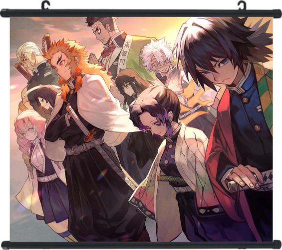 日系动漫鬼灭之刃豆子一件代发十二鬼月人物多人海报挂画墙贴高清