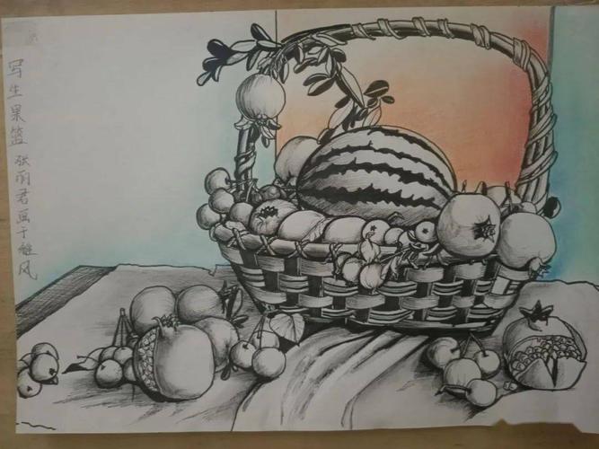 雅风艺校——金秋时节,硕果丰收写生_素描