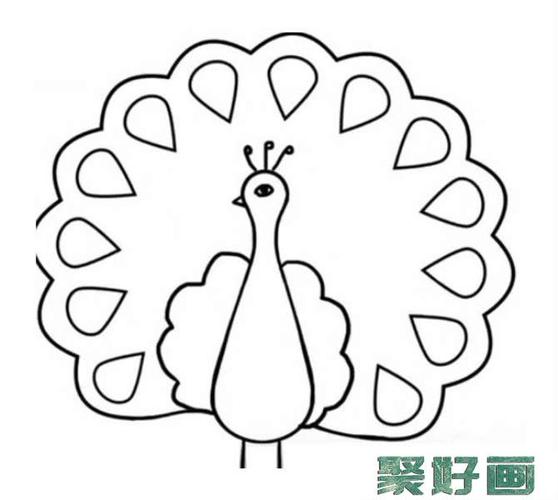 孔雀开屏带颜色简笔画怎么画简笔画教程