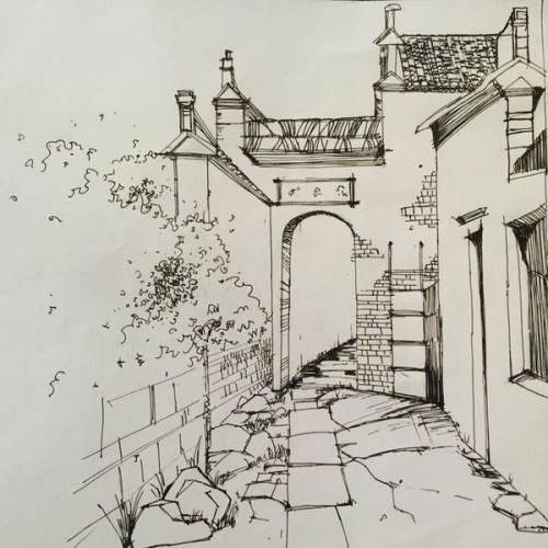 山水 古代风景简笔画简笔画 手绘 素描 线稿 650400