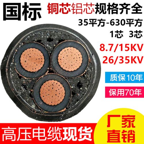 电线 平方 120 95 70 50 35 240 185 150 3 铝心铜芯高压电缆线 10kv