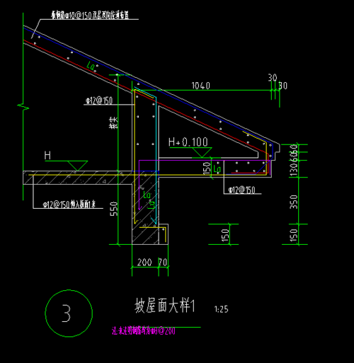 请问这个坡屋顶大样怎么画用异形挑檐从cad截面绘制画不了整体中间的