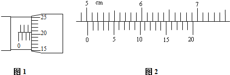 图2中游标卡尺读数为