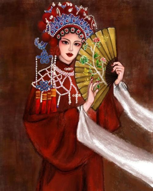 国粹花旦 京剧扮相 今日份手绘练习get_手绘_京剧_板绘_手绘练习_文化