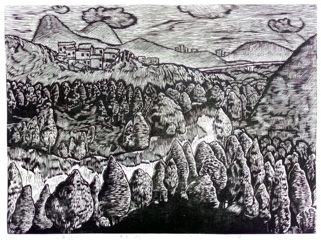 《黑白木刻:风景写生》课程贵州民族大学美术学院版画