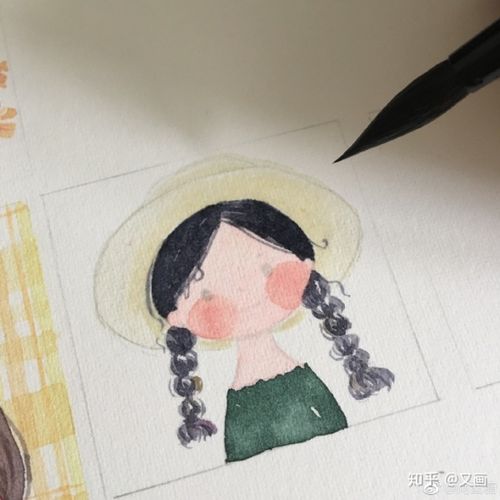 分享一组夏天气息的简单水彩小头像,大家可以练习一下