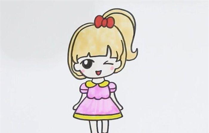 一笔一画教画马尾女生_人物简笔画_简笔画大全