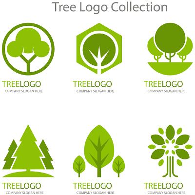 绿色标志树卡通风大自然植物png素材