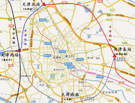 京津城际高速铁路的线路走向